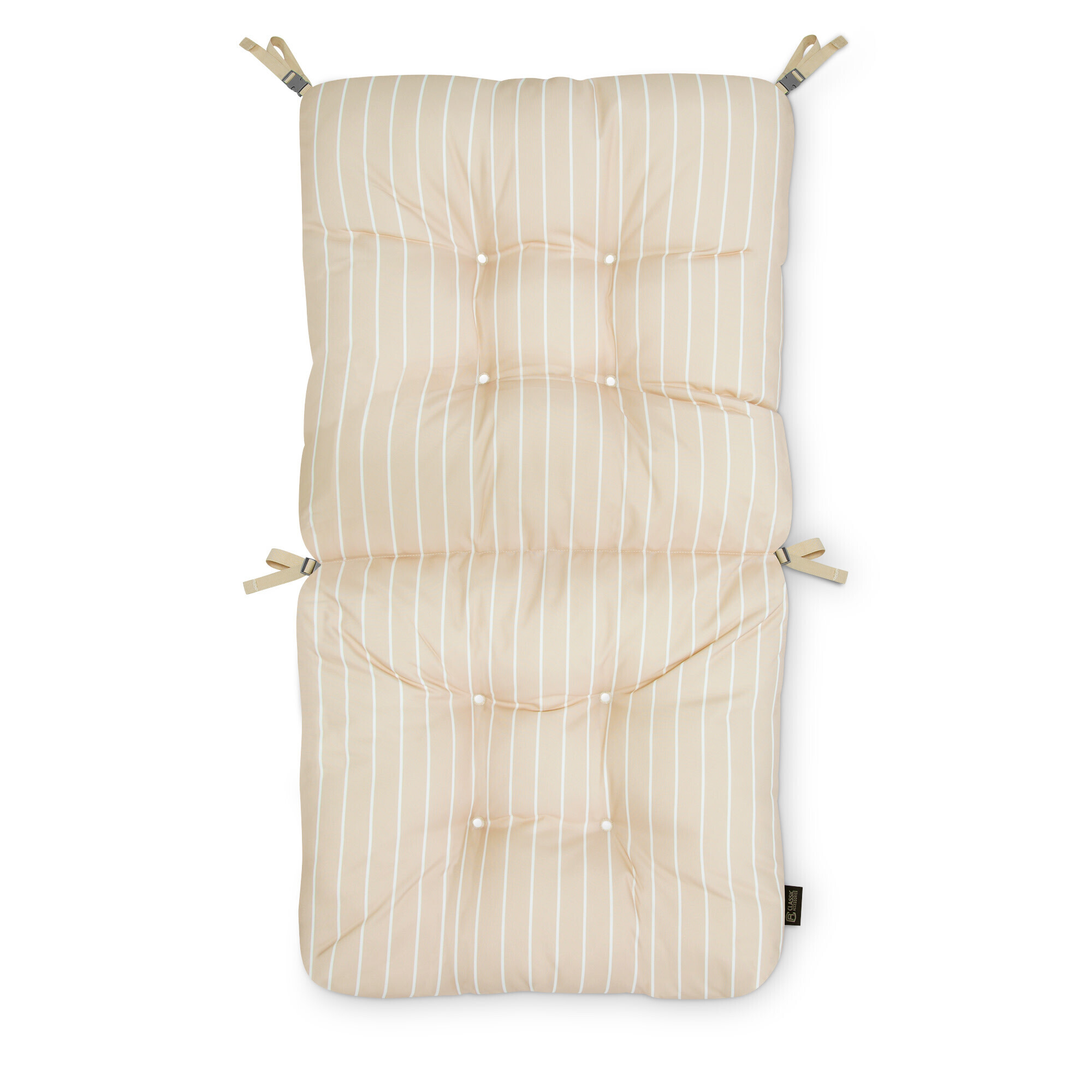 Classic Accessories Patio Chair Cushion — 21in.W x 19in.D Seat, 22.5in.H Back, Soft Beige Stripe, Model# 62-280-010301-EC